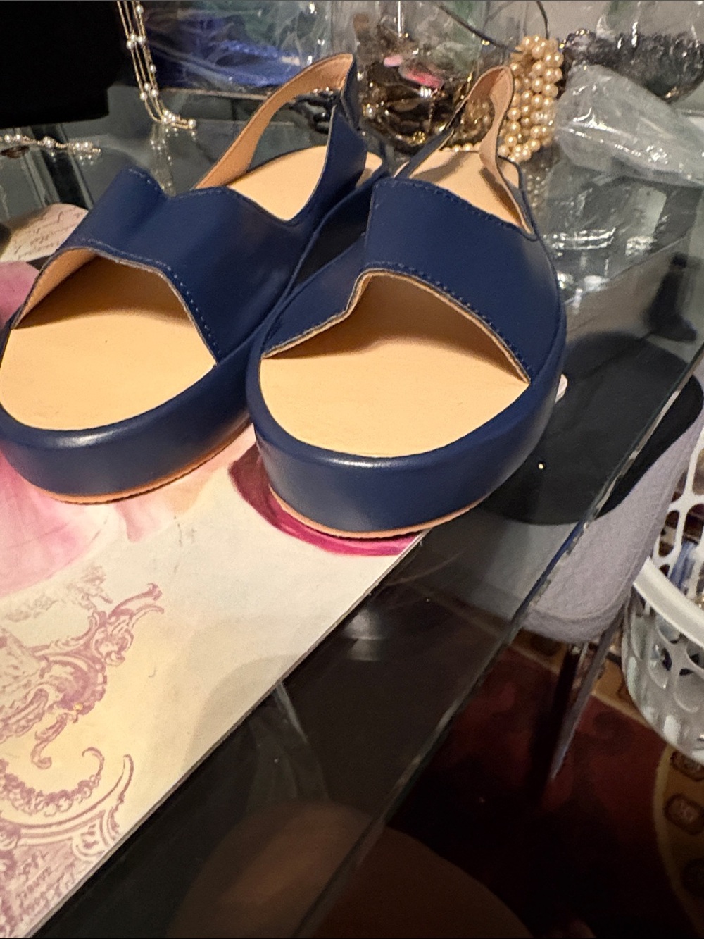 Women’s Navy Blue Slingback Sandals Size 11